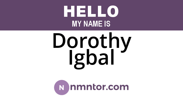 Dorothy Igbal