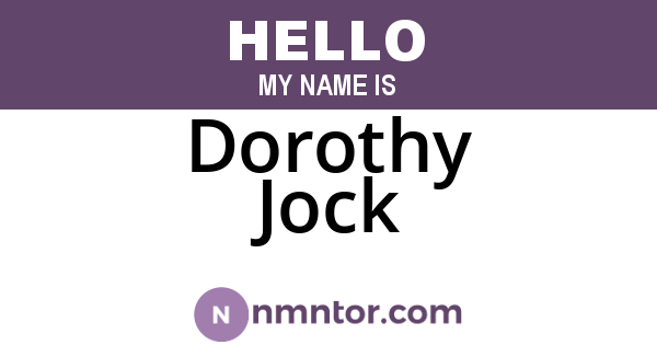 Dorothy Jock