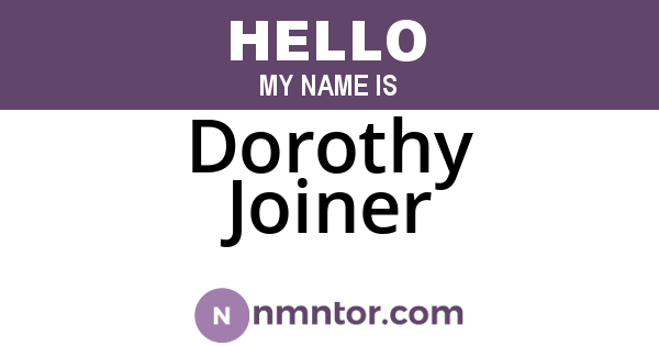 Dorothy Joiner
