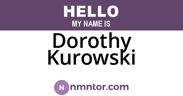 Dorothy Kurowski