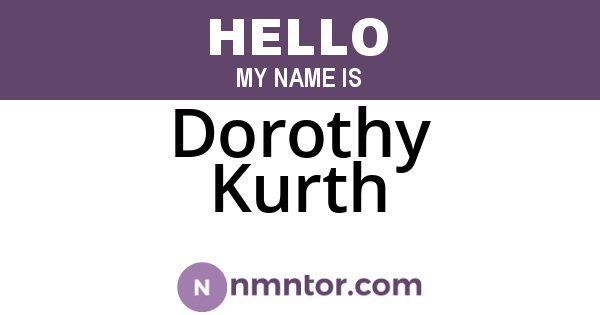 Dorothy Kurth
