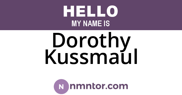 Dorothy Kussmaul
