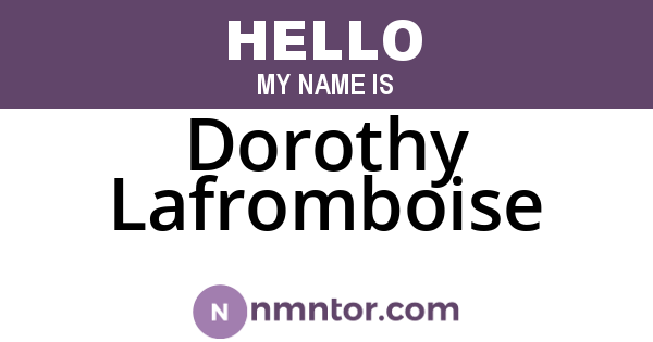 Dorothy Lafromboise