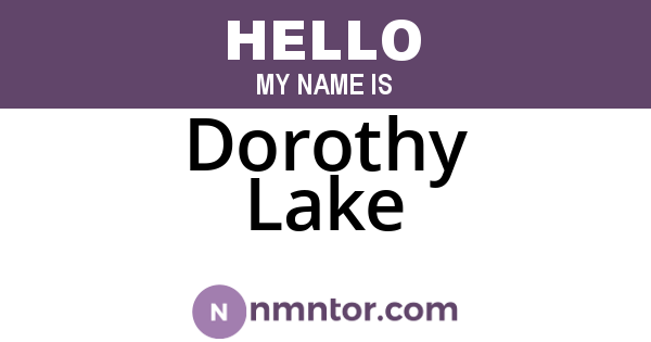 Dorothy Lake