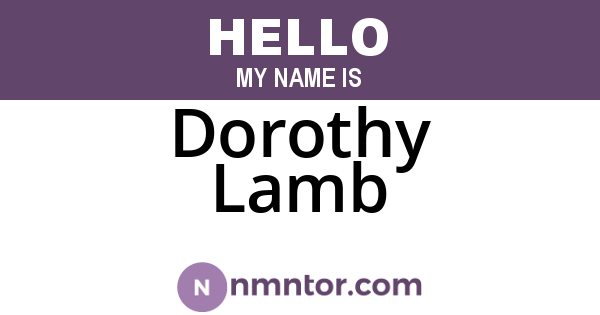 Dorothy Lamb