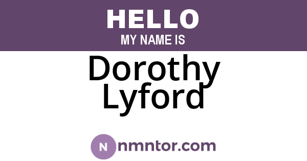 Dorothy Lyford