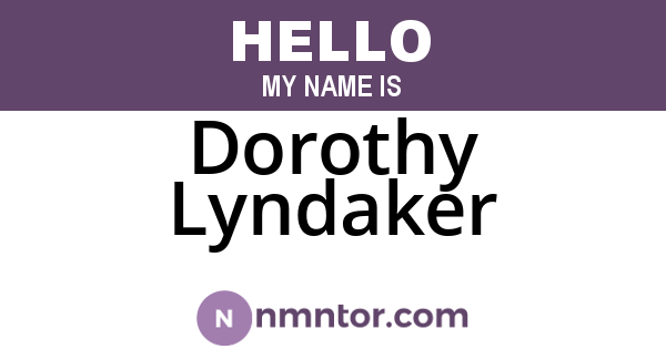 Dorothy Lyndaker
