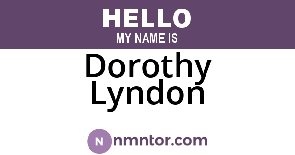 Dorothy Lyndon