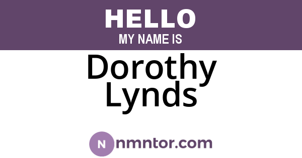 Dorothy Lynds