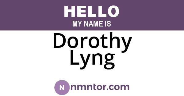 Dorothy Lyng