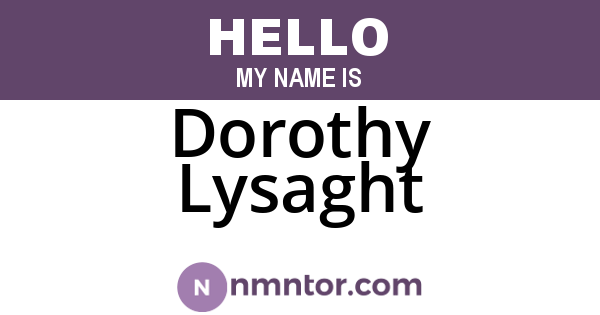 Dorothy Lysaght