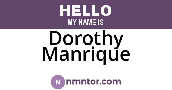 Dorothy Manrique