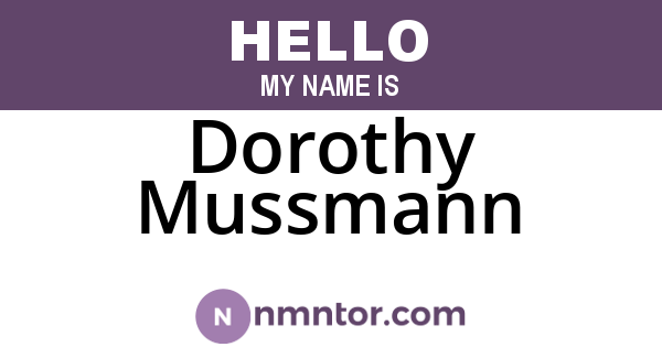Dorothy Mussmann