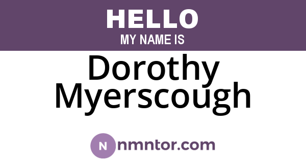 Dorothy Myerscough