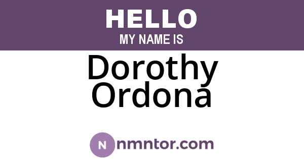Dorothy Ordona