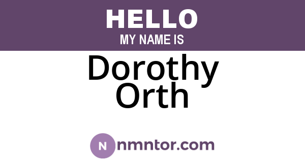 Dorothy Orth