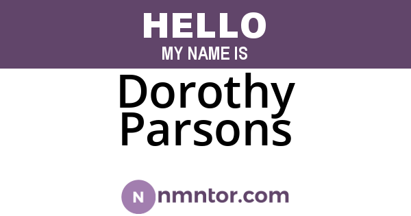 Dorothy Parsons