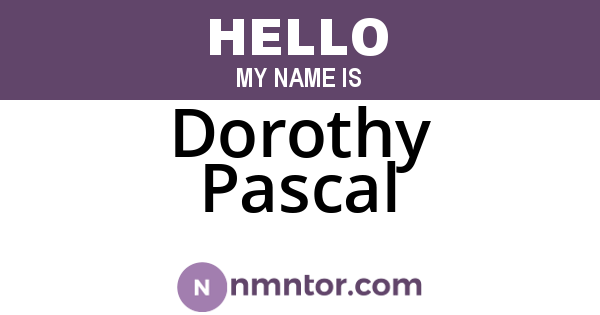 Dorothy Pascal