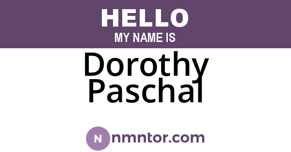 Dorothy Paschal