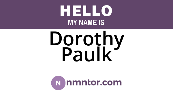 Dorothy Paulk