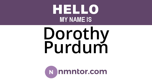 Dorothy Purdum