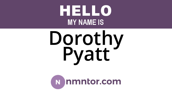 Dorothy Pyatt