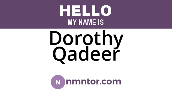 Dorothy Qadeer