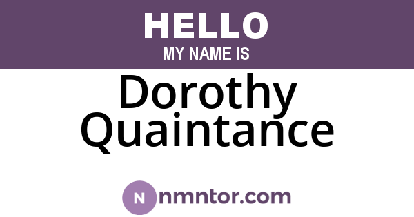 Dorothy Quaintance