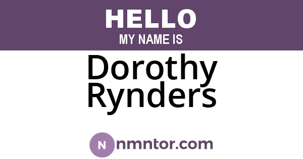 Dorothy Rynders