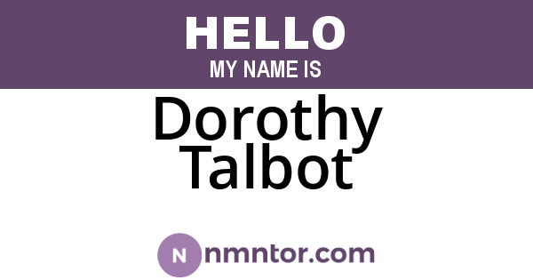 Dorothy Talbot