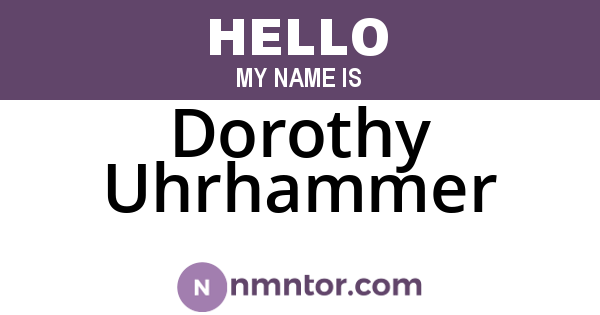 Dorothy Uhrhammer