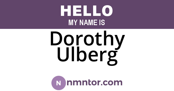Dorothy Ulberg