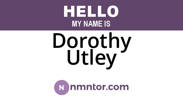 Dorothy Utley
