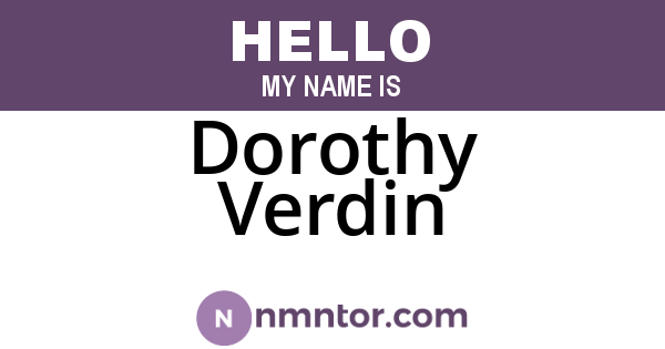 Dorothy Verdin