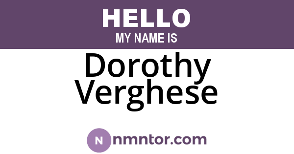 Dorothy Verghese