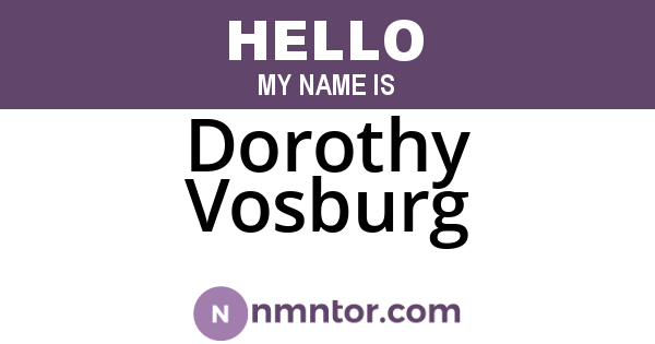 Dorothy Vosburg