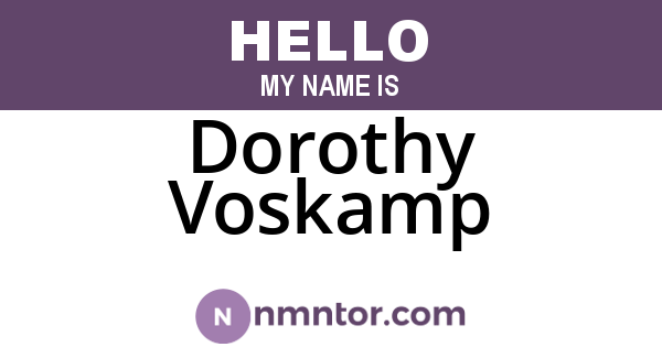 Dorothy Voskamp