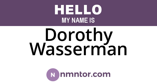 Dorothy Wasserman