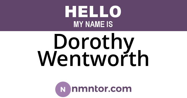 Dorothy Wentworth