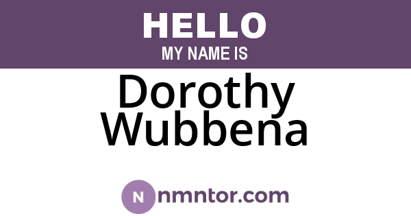 Dorothy Wubbena