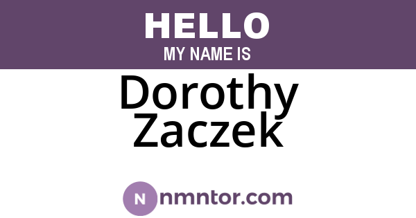 Dorothy Zaczek