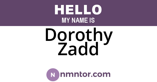 Dorothy Zadd
