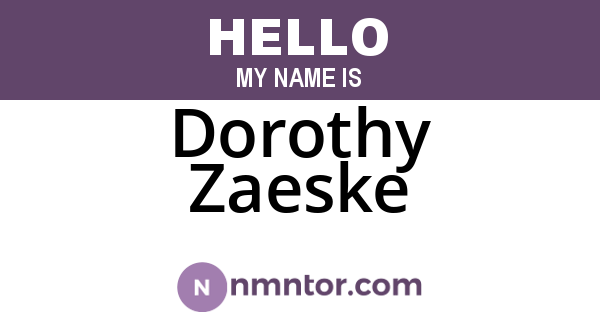 Dorothy Zaeske