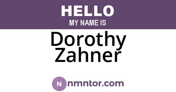 Dorothy Zahner