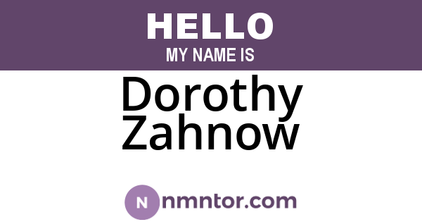 Dorothy Zahnow