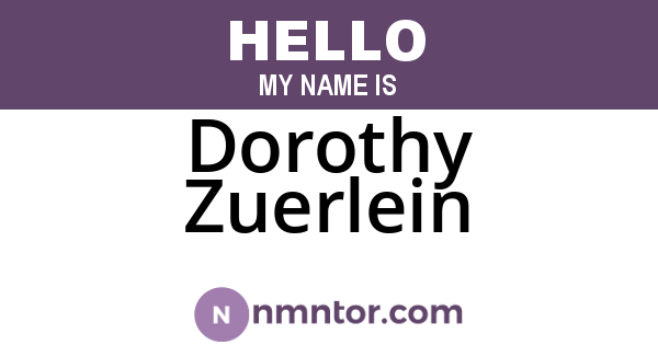 Dorothy Zuerlein