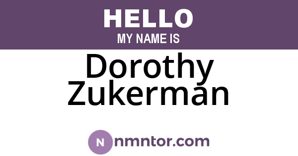 Dorothy Zukerman