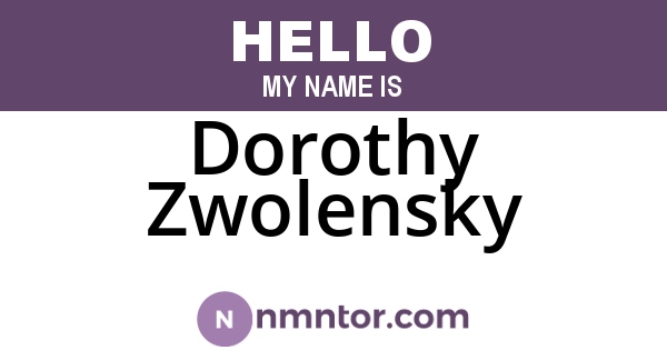 Dorothy Zwolensky