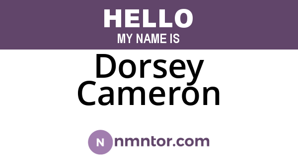 Dorsey Cameron