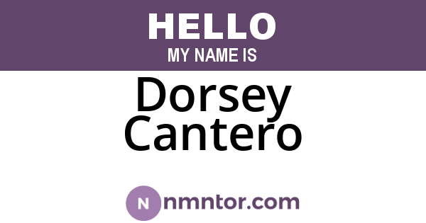 Dorsey Cantero